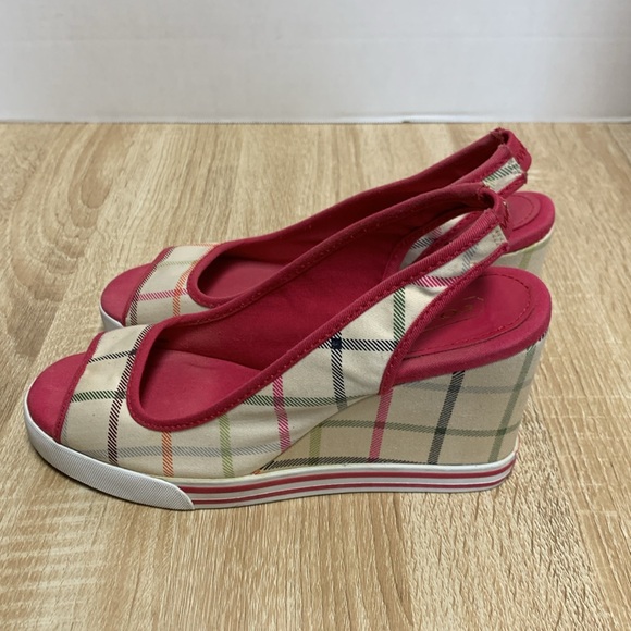 Coach Wedge Slingback Sandal 3.5" Heels, Vintage Plaid, 7.5 - Picture 6 of 8